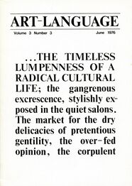 Art-Language Vol. 3 No. 3 June 1976