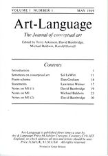 Art-Language Vol. 1 No. 1 May 1969