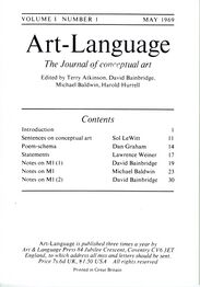 Art-Language Vol. 1 No. 1 May 1969