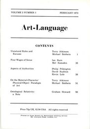 Art-Language Vol. 2 No. 1 February 1972