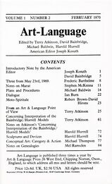 Art-Language Vol. 1 No. 2 February 1970