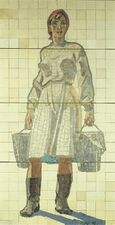 Milkmaid by Aleksandr Deyneka, 1962