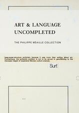 Art & Language Uncompleted: The Philippe Méaille Collection 2014