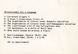 Postcard for John Weber Gallery exhibition, 1976