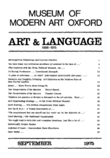 Art & Language 1966-1975 September 1975