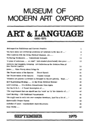 Art & Language 1966-1975 September 1975